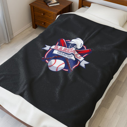 Baseball-Themed Velveteen Plush Blanket, Soft Blanket for Sports Fans, Warm Throw for Game Day, Unique Gift for Baseball Lovers
