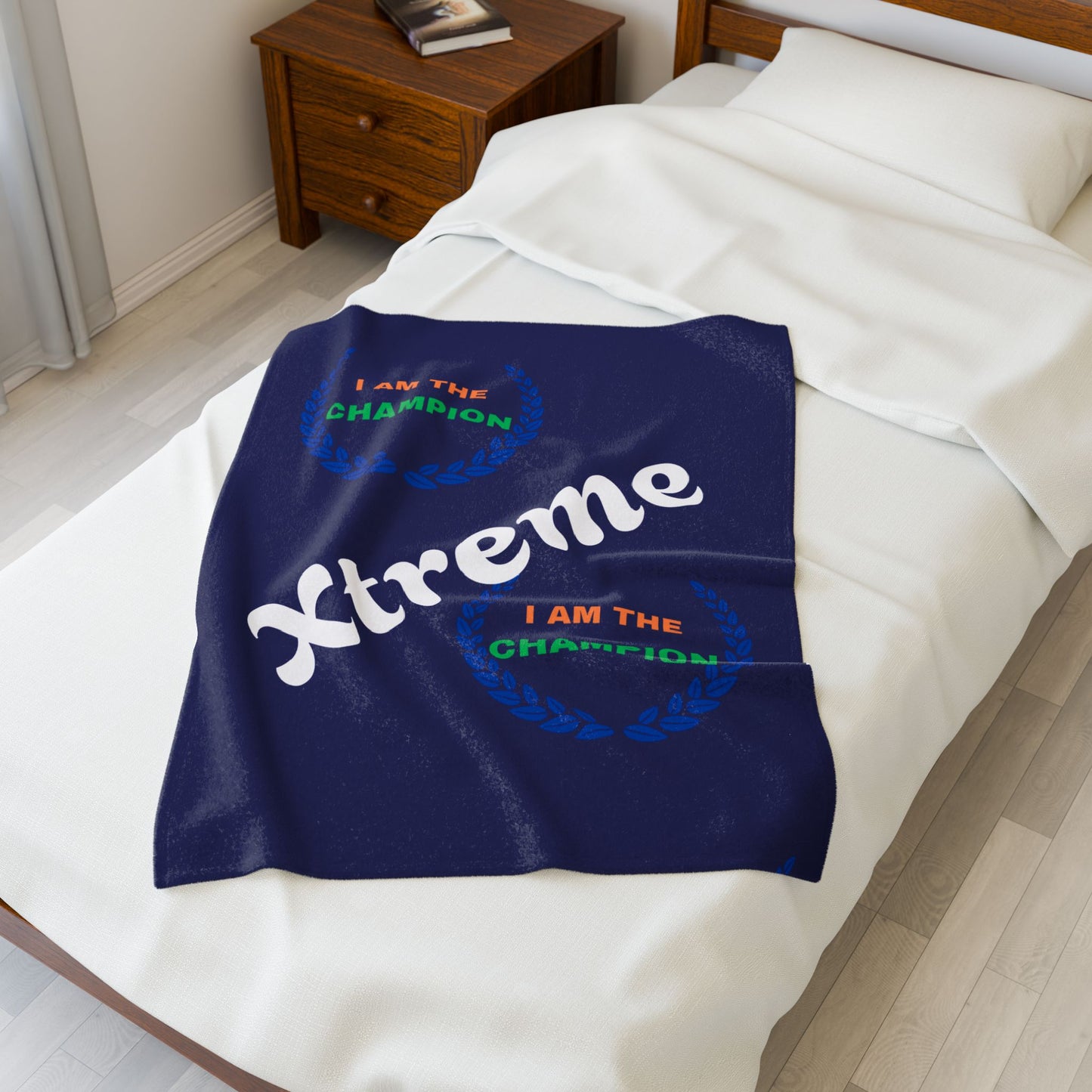 Champion Velveteen Plush Blanket - Cozy, Motivational Gift for Sports Lovers, Home Decor, Couch Throw, Perfect for Celebrations