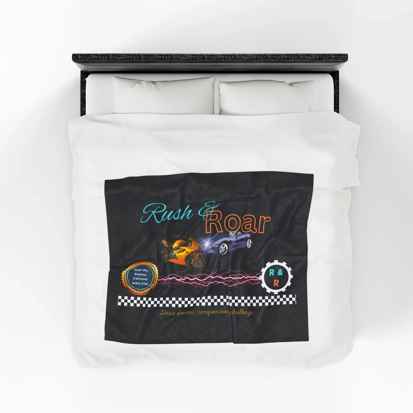 Racing Velveteen Plush Blanket - Cozy Throw For Car Lovers and Kids Rooms - RizQ Life 