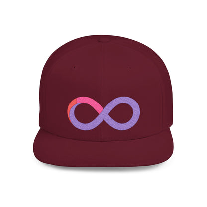 Infinite trendy flat bill snapback cap for adults. Adjustable, durable, and stylish with a classic green undervisor. Perfect gift for birthdays and casual wear.