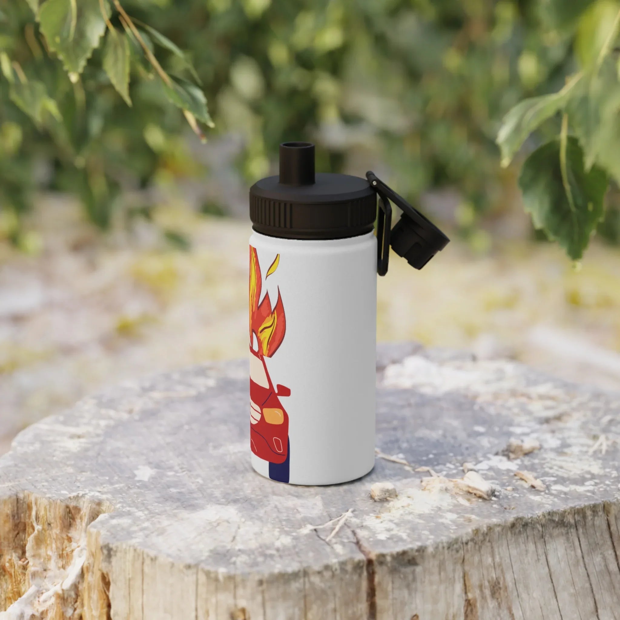 Kids Water Bottle - Fire Car Design - RizQ Life 