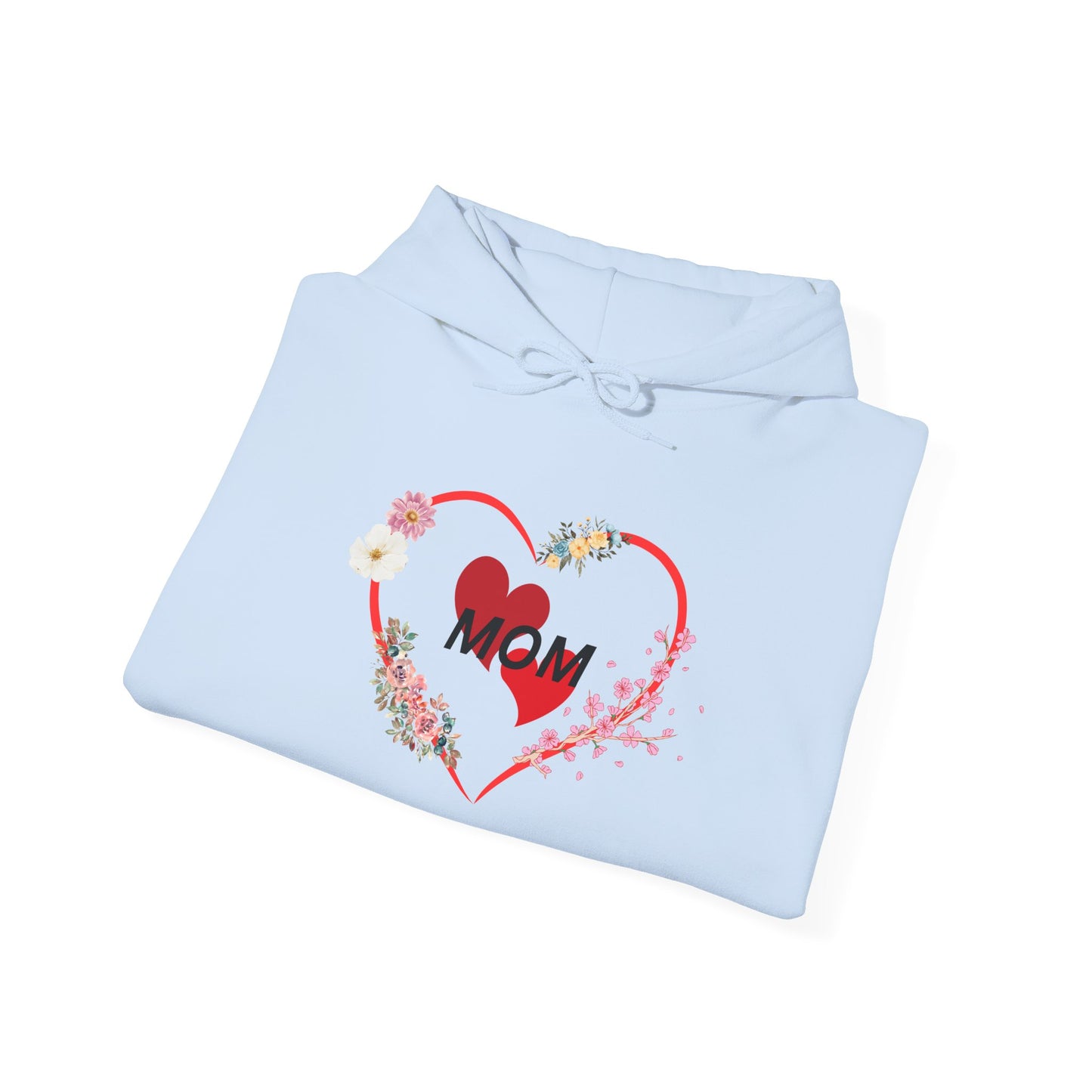 Mom Love Hoodie - Floral Heart Design - Perfect Gift for Mother's Day