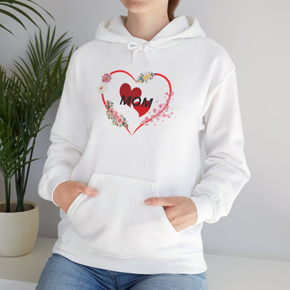 Mom Love Hoodie - Floral Heart Design - Perfect Gift for Mother's Day