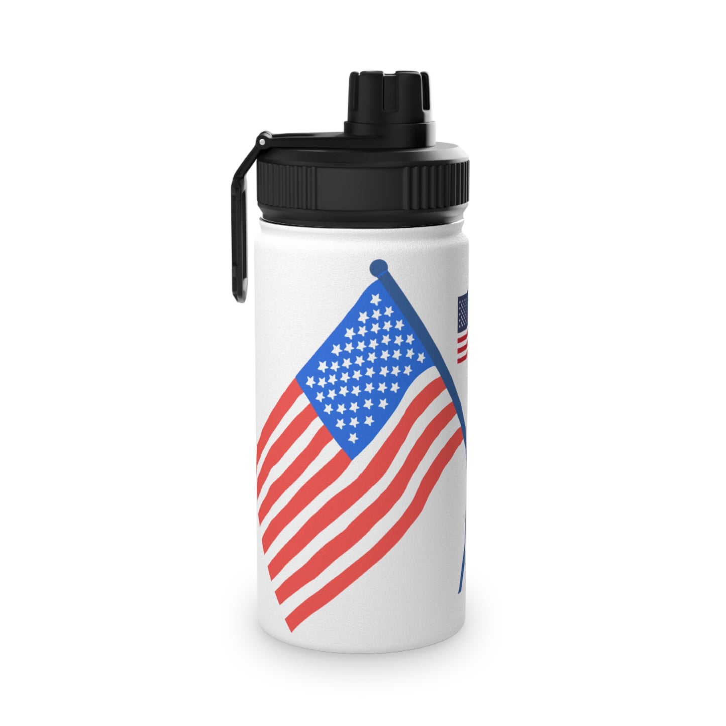 American Patriotic Stainless Steel Water Bottle with Sports Lid