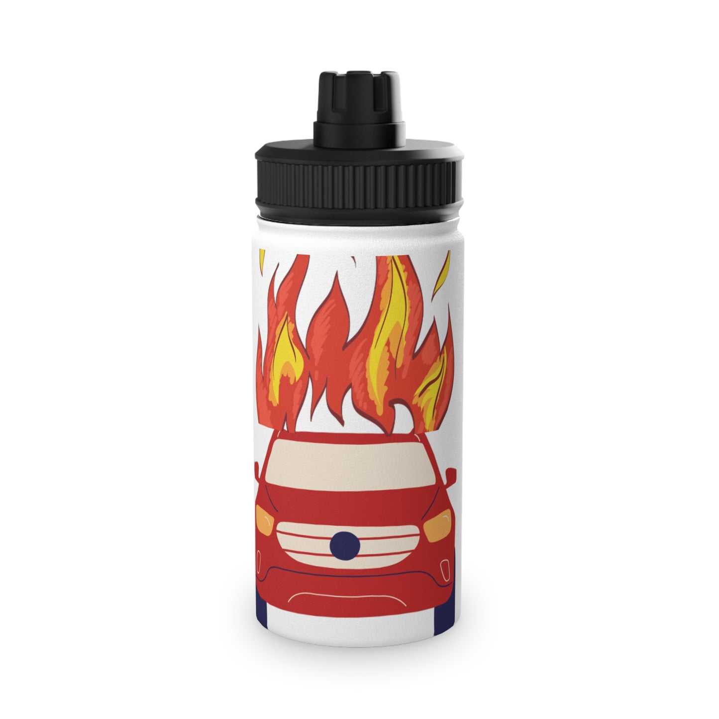 Kids Water Bottle - Fire Car Design