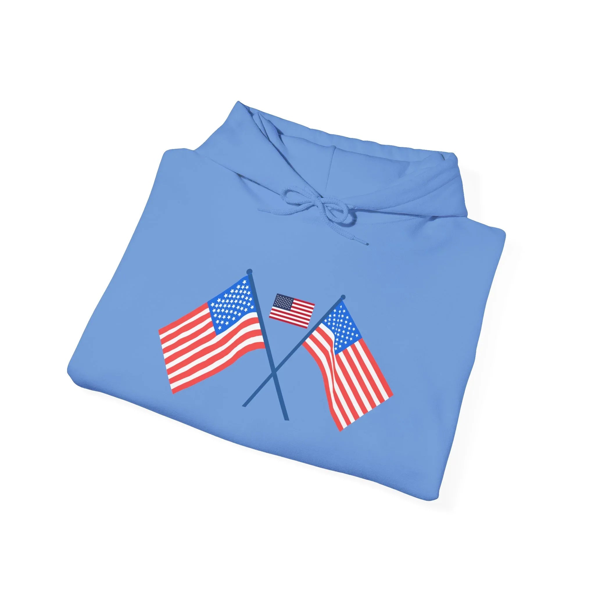 Men's Patriotic Hoodie - Double American Flag Graphic - RizQ Life 