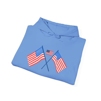 Men's Patriotic Hoodie - Double American Flag Graphic