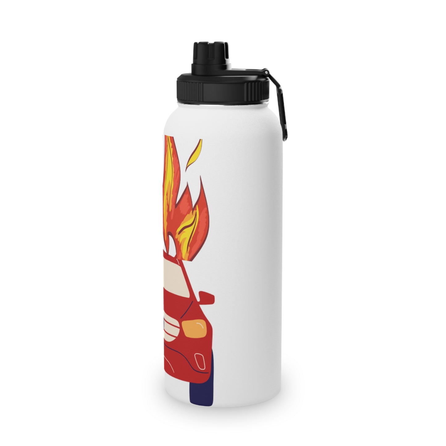 Kids Water Bottle - Fire Car Design