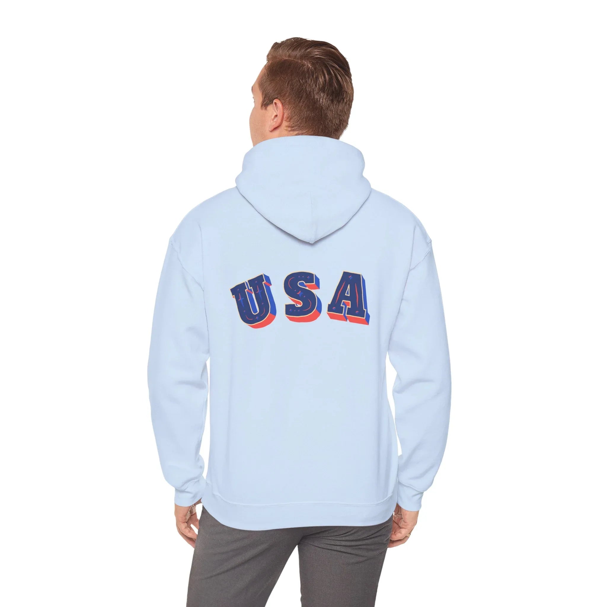 Men's Patriotic Hoodie - Double American Flag Graphic - RizQ Life 
