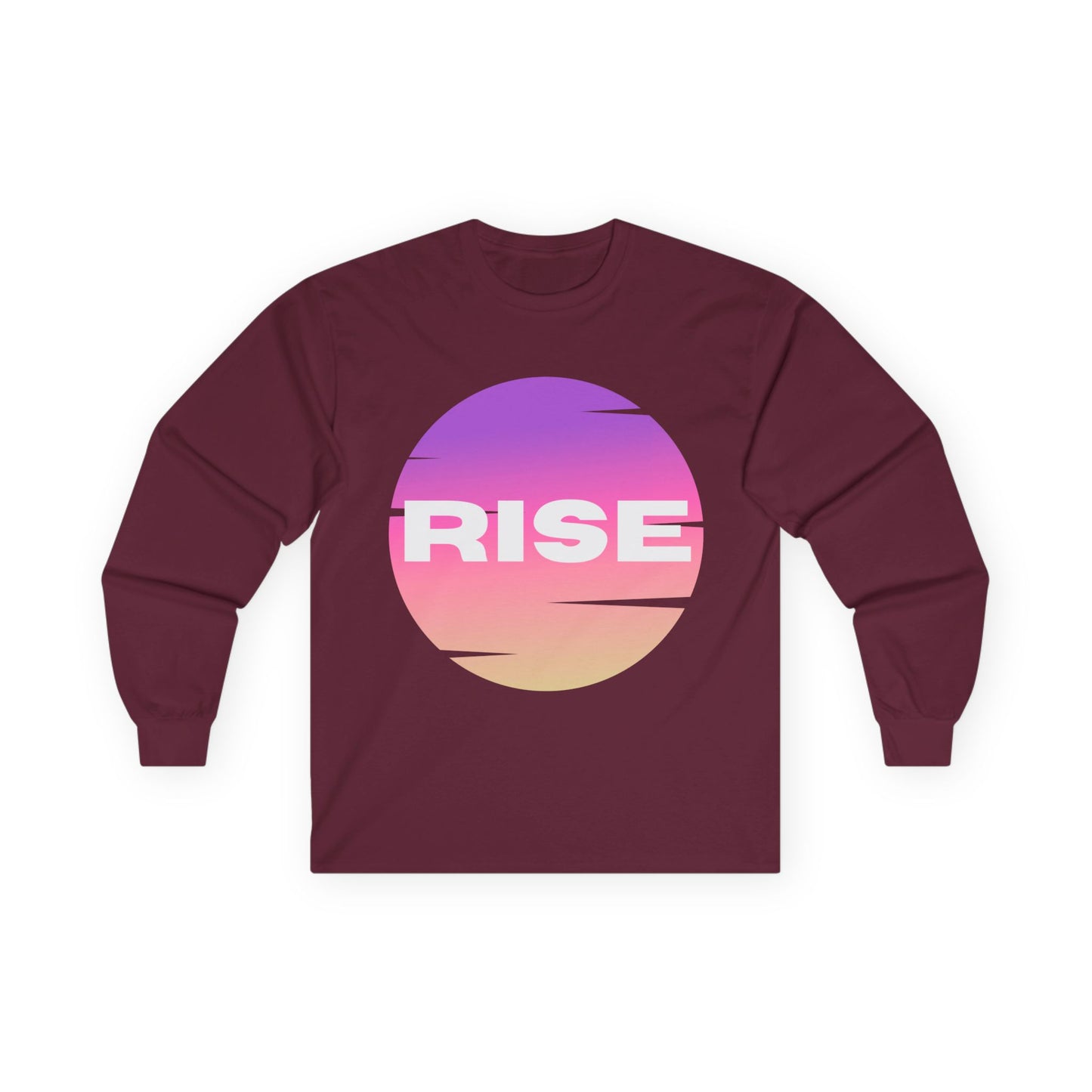 Motivational Long Sleeve Tee - 'RISE' Graphic