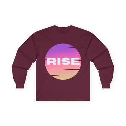 Motivational Long Sleeve Tee - 'RISE' Graphic