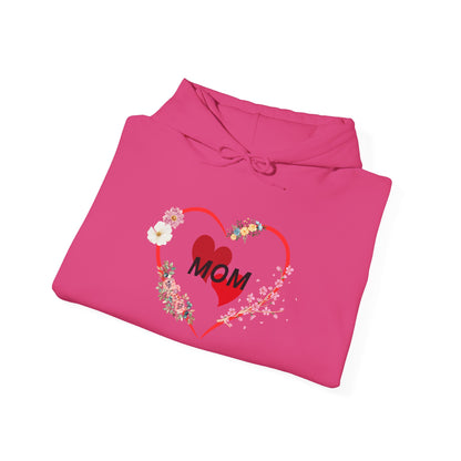 Mom Love Hoodie - Floral Heart Design - Perfect Gift for Mother's Day