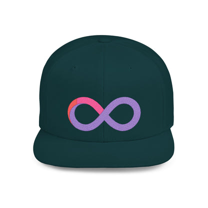 Infinite trendy flat bill snapback cap for adults. Adjustable, durable, and stylish with a classic green undervisor. Perfect gift for birthdays and casual wear.