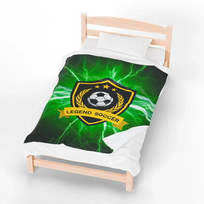 Soccer Legend Plush Blanket | Soft Throw for Sports Fans, Cozy Decor, Gift for Athletes, Soccer-themed Home, Kids Room - RizQ Life 