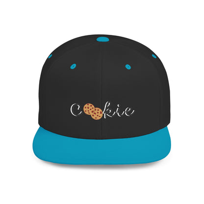 Trendy Cookie Flat Bill Snapback Cap – Adjustable, stylish hat for cookie lovers. Perfect gift for adults, birthdays, holidays, and streetwear fashion.