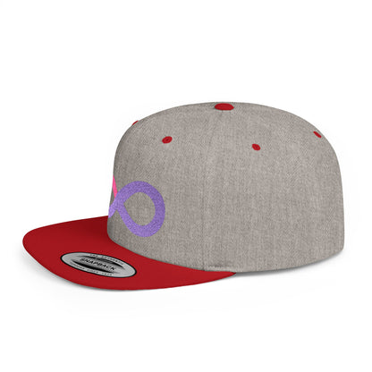 Infinite trendy flat bill snapback cap for adults. Adjustable, durable, and stylish with a classic green undervisor. Perfect gift for birthdays and casual wear.