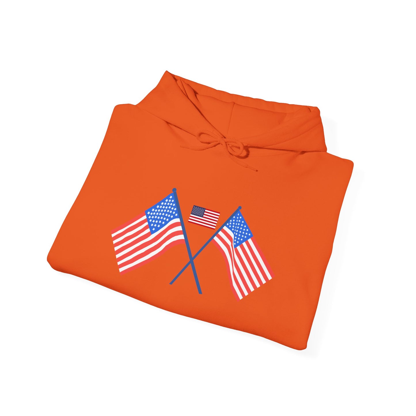 Men's Patriotic Hoodie - Double American Flag Graphic