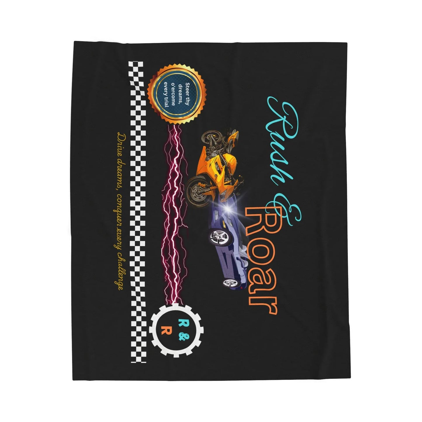 Racing Velveteen Plush Blanket - Cozy Throw For Car Lovers and Kids Rooms - RizQ Life 