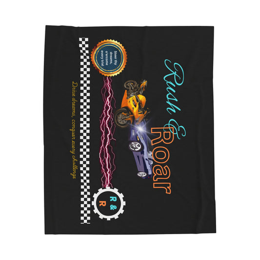 Racing Velveteen Plush Blanket - Cozy Throw For Car Lovers and Kids Rooms
