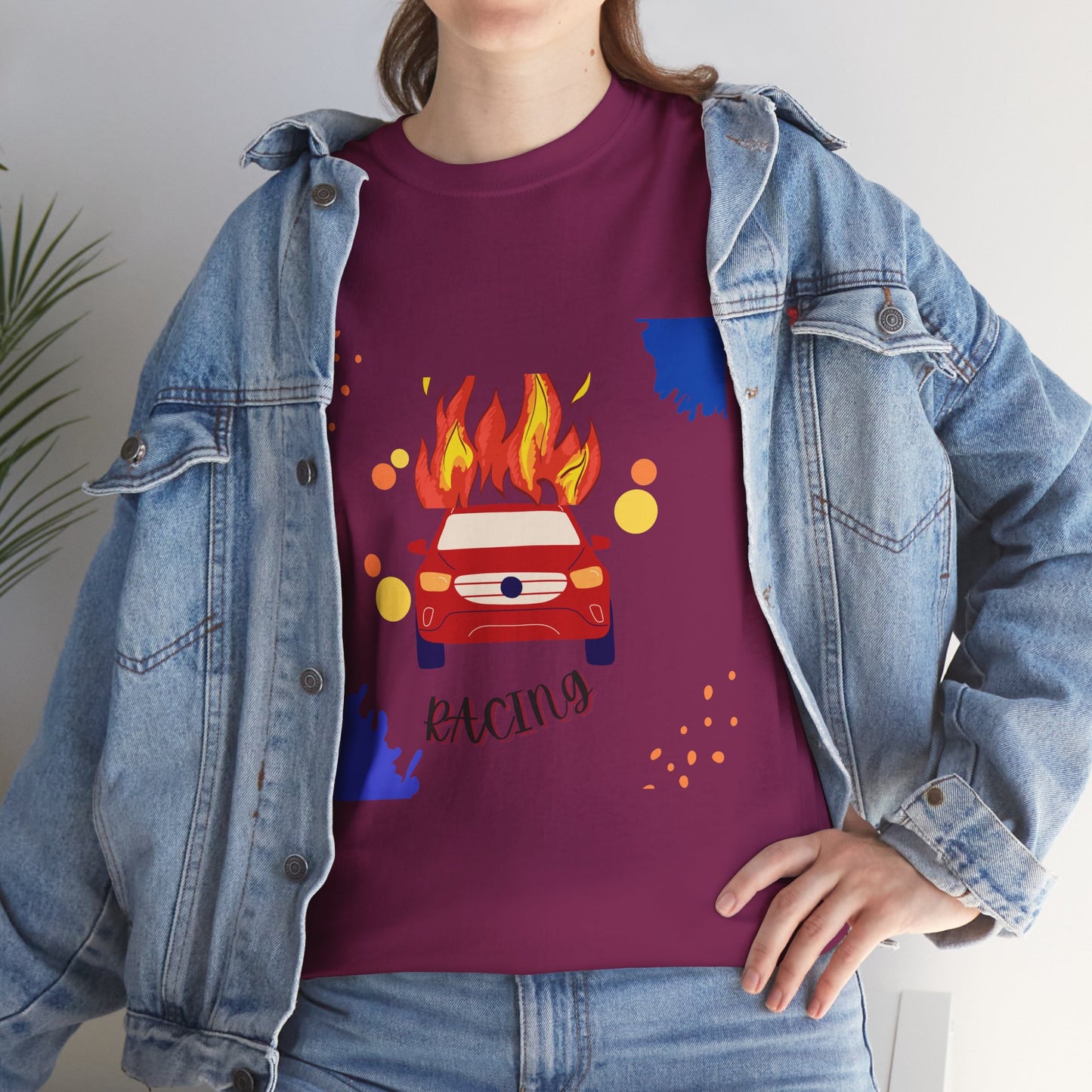 Unisex Racing Graphic T-Shirt – Heavy Cotton Car Racing Tee for Men & Women, Casual Motorsport Fan Shirt, Short Sleeve Top, Sizes S-5XL