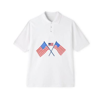 Men's USA Flag Piqué Polo Shirt - Patriotic Design - RizQ Life 