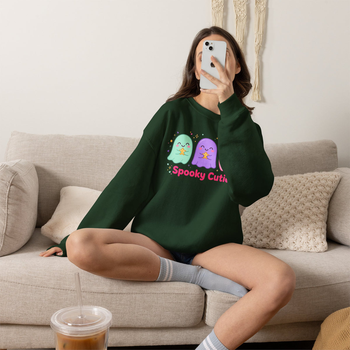 Spooky Cutie Sweatshirt | Cute Pastel Halloween Ghost Crewneck