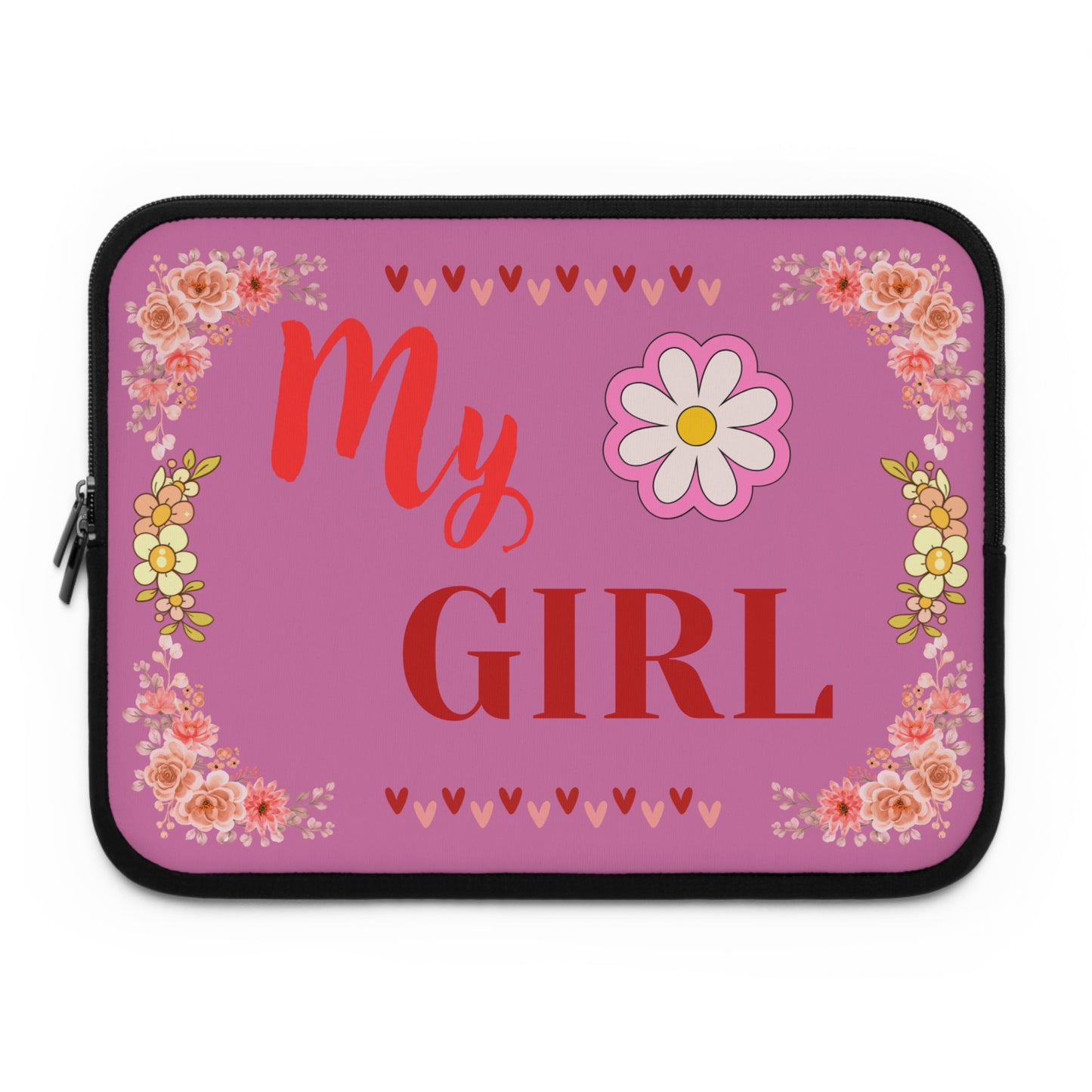 My Girl Floral Laptop Sleeve — Pink Daisy Protective Case