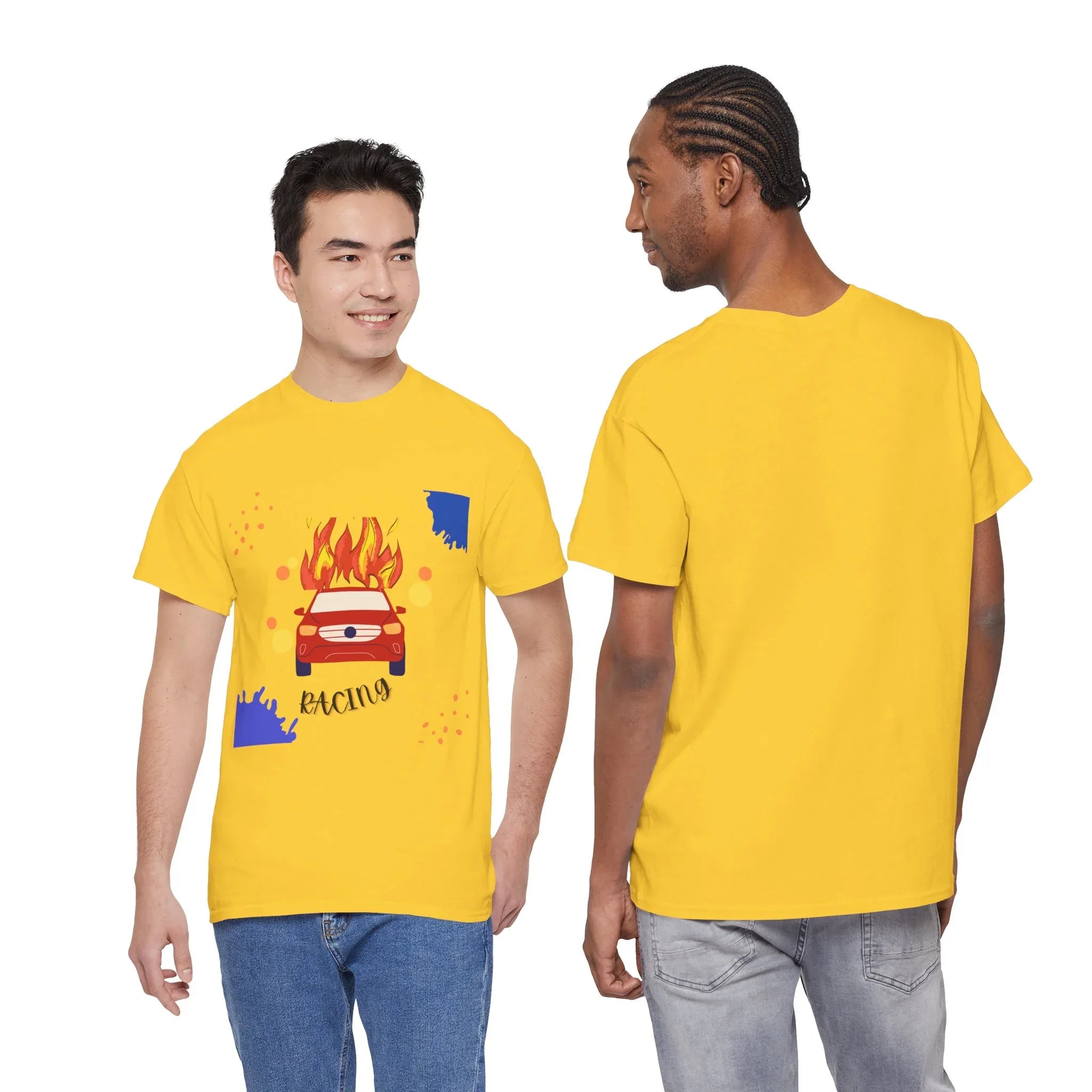 Unisex Racing Graphic T-Shirt – Heavy Cotton Car Racing Tee for Men & Women, Casual Motorsport Fan Shirt, Short Sleeve Top, Sizes S-5XL - RizQ Life 