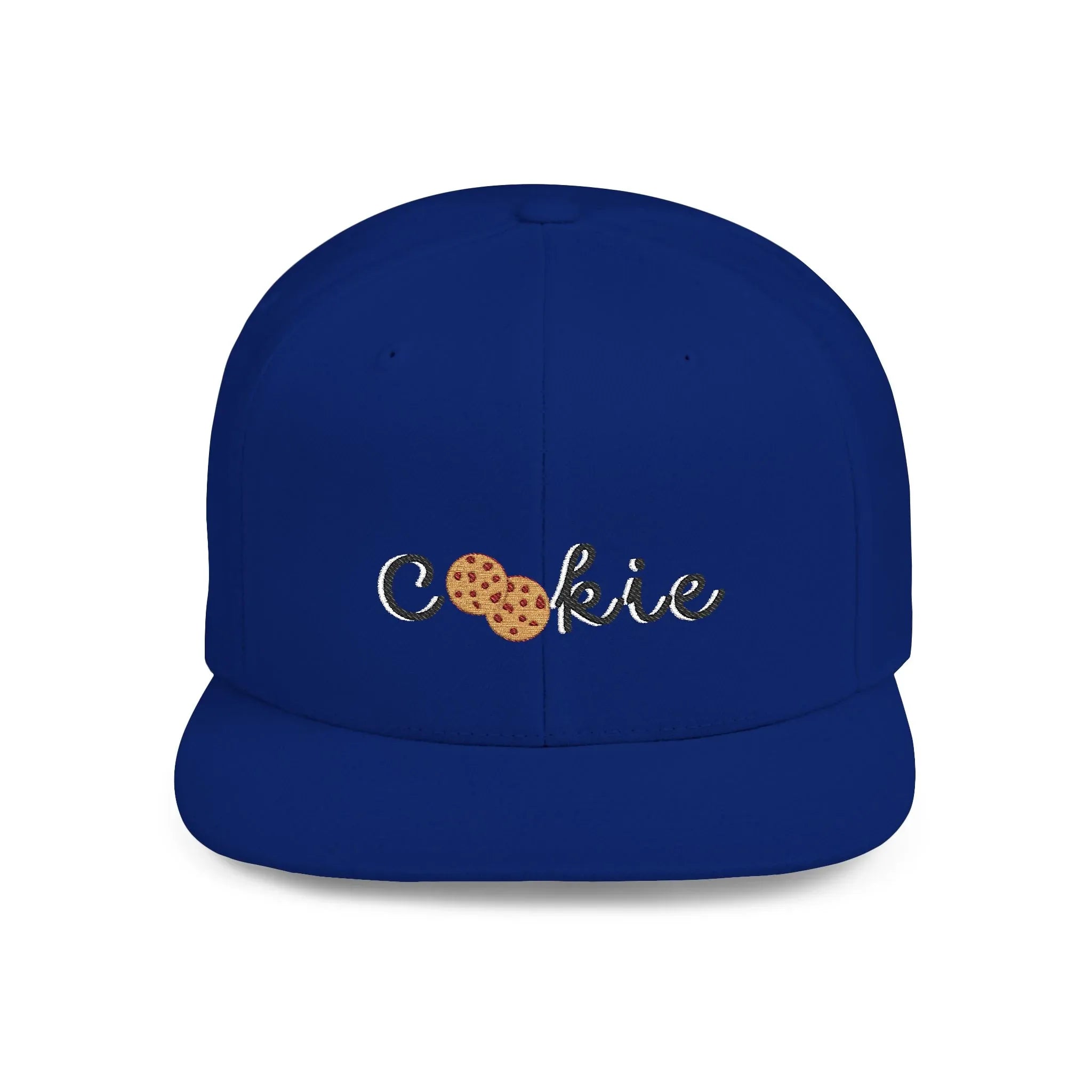 Trendy Cookie Flat Bill Snapback Cap – Adjustable, stylish hat for cookie lovers. Perfect gift for adults, birthdays, holidays, and streetwear fashion. - RizQ Life 