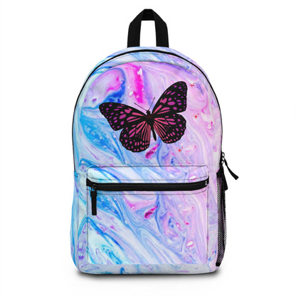 Butterfly Marble Backpack | Trendy School Bag, Stylish Travel Backpack, Gift for Teens, Summer Vibes, Colorful Rucksack