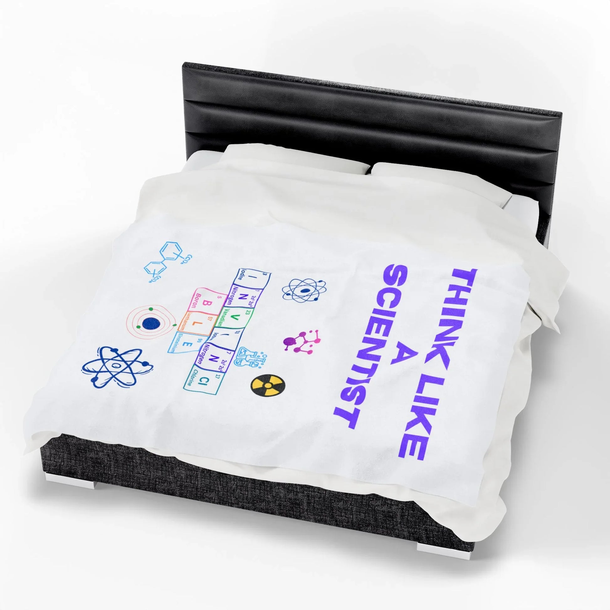 Think Like a Scientist Velveteen Plush Blanket - Cozy Gift for Science Lovers, Educational Decor, Science Theme, Home Comfort, [...] - RizQ Life 