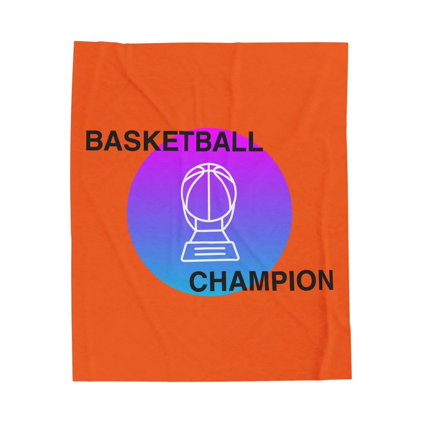 Basketball Champion Velveteen Plush Blanket | Cozy Sports Fan Gift, Soft Throw for Athletes, Birthday Present, Home Decor - RizQ Life 