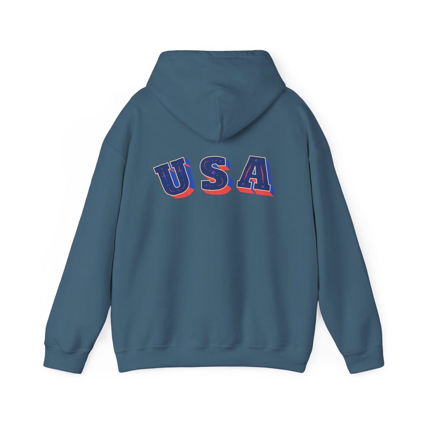 Men's Patriotic Hoodie - Double American Flag Graphic
