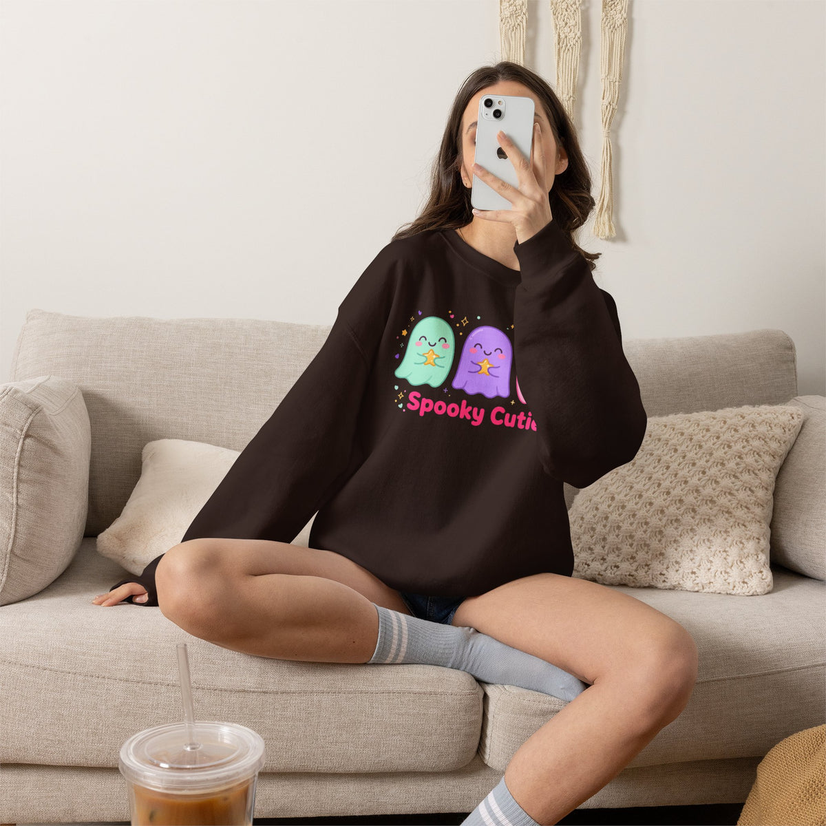 Spooky Cutie Sweatshirt | Cute Pastel Halloween Ghost Crewneck