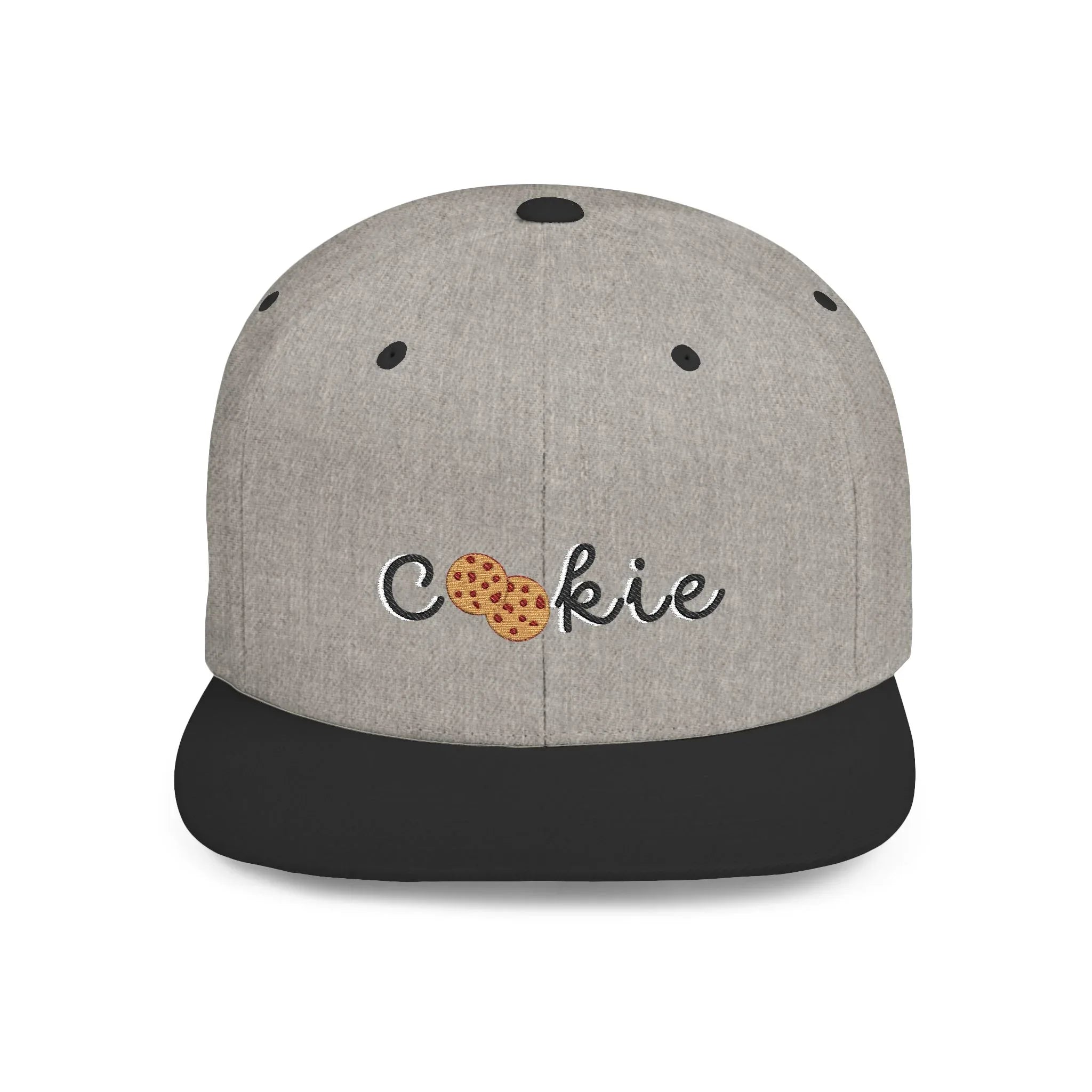 Trendy Cookie Flat Bill Snapback Cap – Adjustable, stylish hat for cookie lovers. Perfect gift for adults, birthdays, holidays, and streetwear fashion. - RizQ Life 
