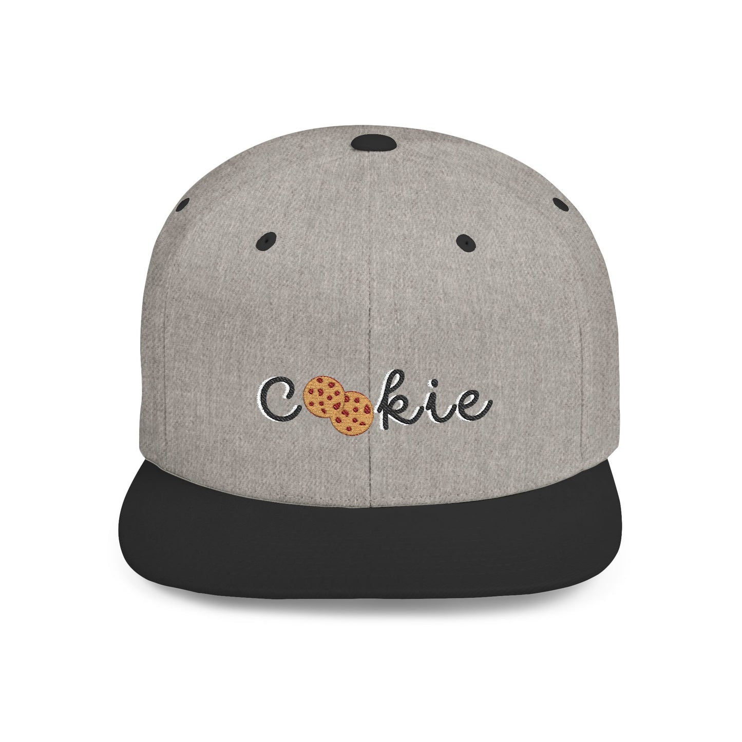 Trendy Cookie Flat Bill Snapback Cap – Adjustable, stylish hat for cookie lovers. Perfect gift for adults, birthdays, holidays, and streetwear fashion.