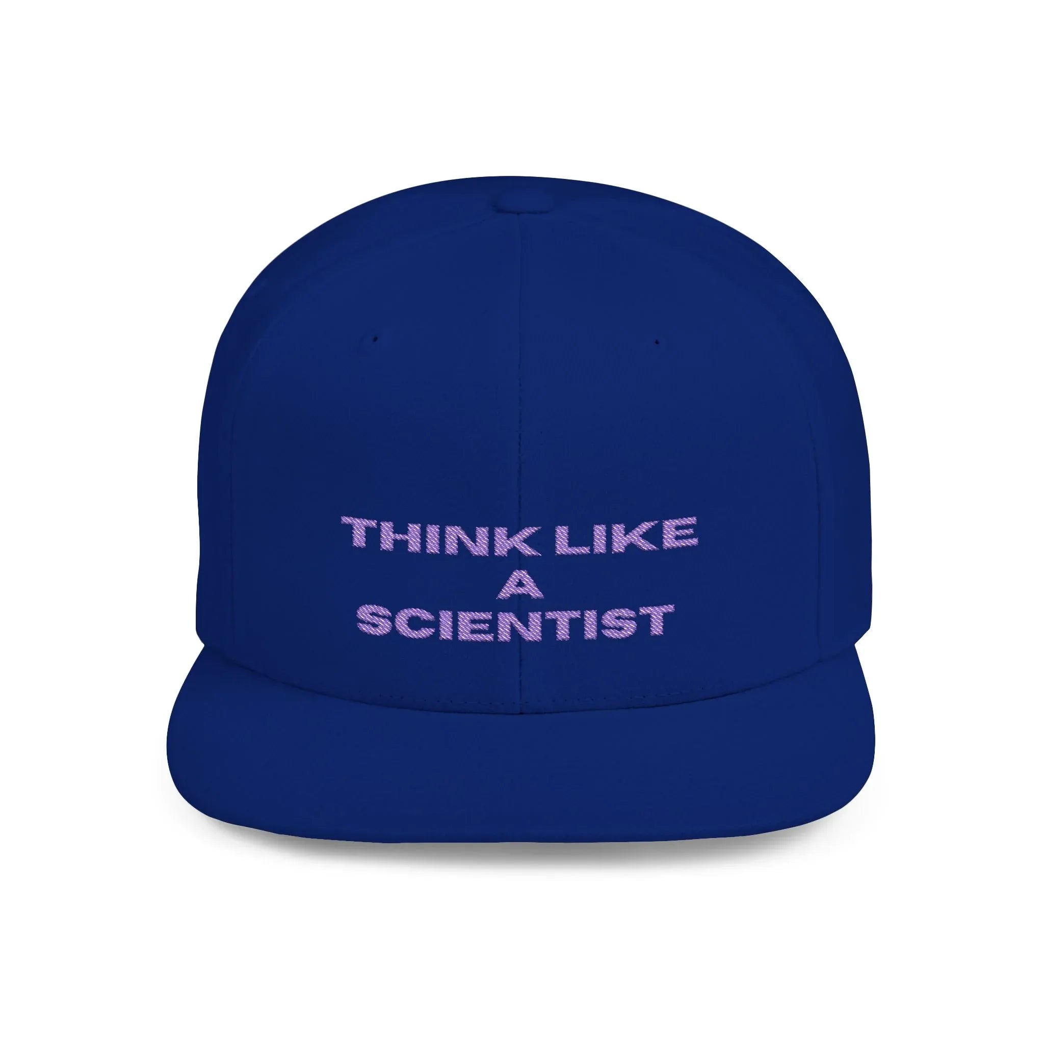 Think Like A Scientist Snapback Cap – Trendy flat bill hat for science lovers, STEM enthusiasts, and geeky gifts. Perfect for casual wear & conventions. - RizQ Life 