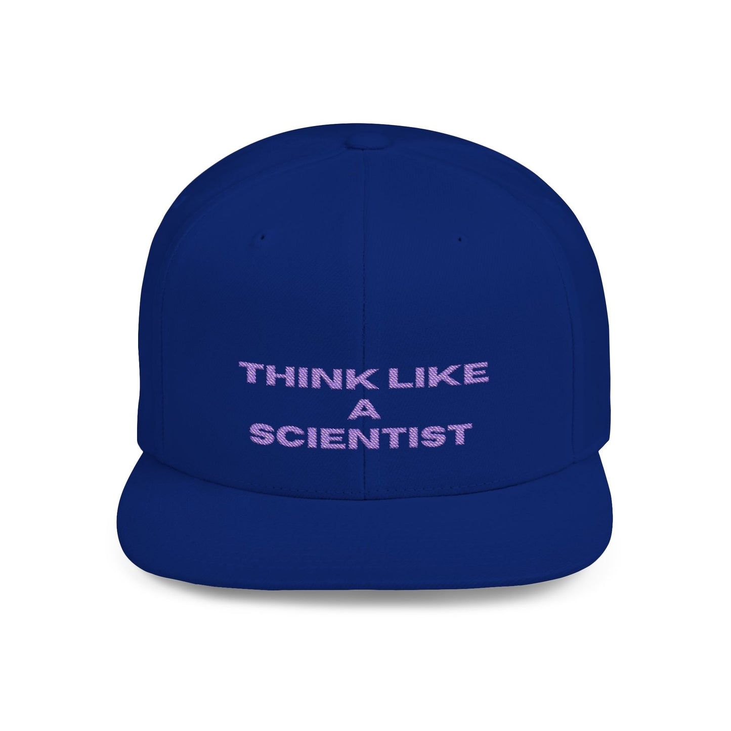 Think Like A Scientist Snapback Cap – Trendy flat bill hat for science lovers, STEM enthusiasts, and geeky gifts. Perfect for casual wear & conventions.