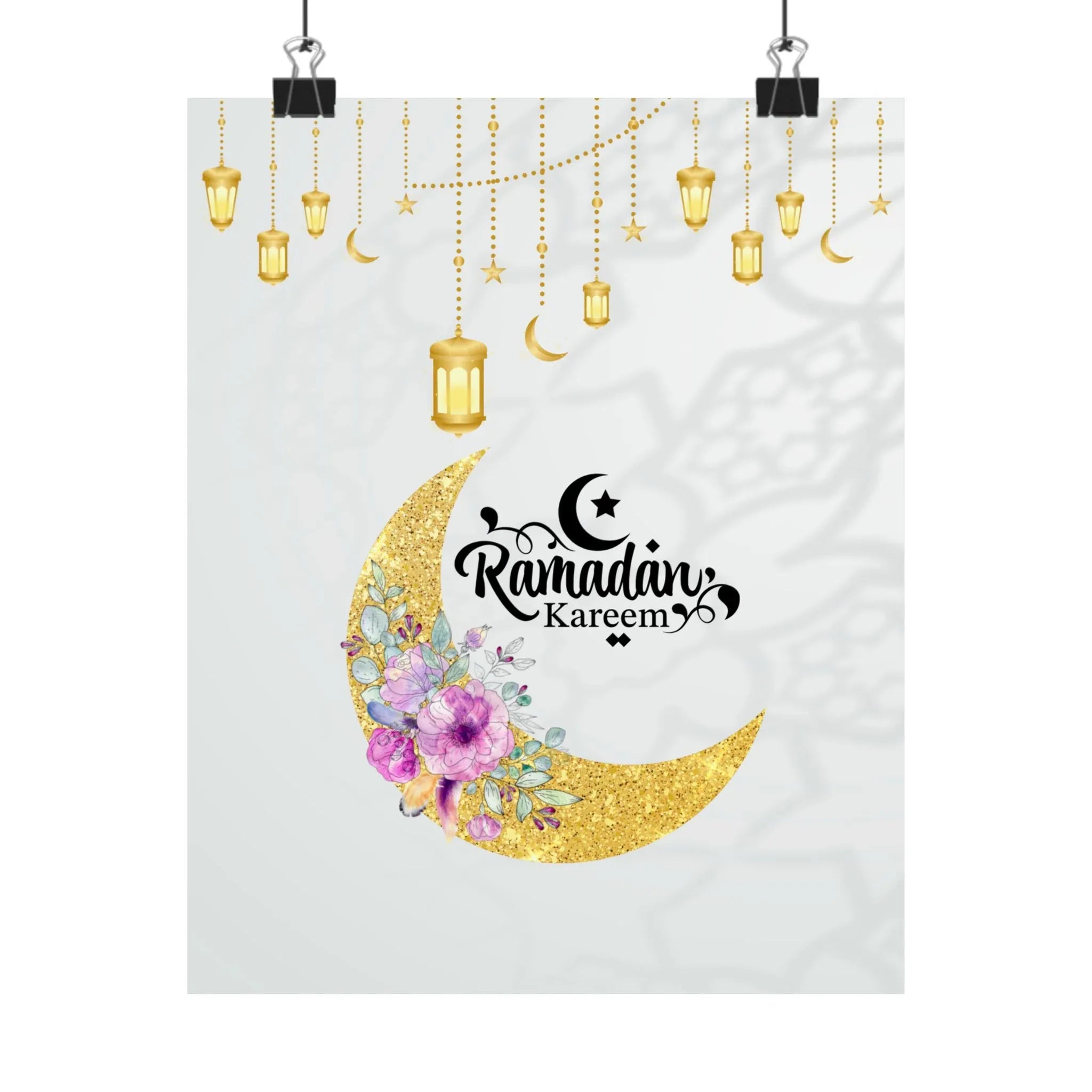 Ramadan Kareem Wall Poster, Islamic Moon Lantern Wall Art, Muslim Home Ramadan Decoration, Eid Mubarak Religious Decor - RizQ Life 