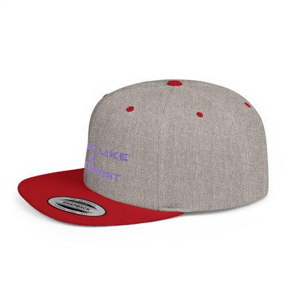 Think Like A Scientist Snapback Cap – Trendy flat bill hat for science lovers, STEM enthusiasts, and geeky gifts. Perfect for casual wear & conventions.