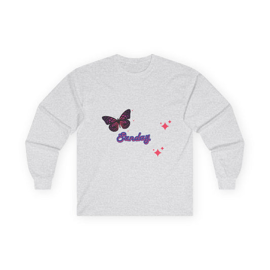 Butterfly Sunday Long Sleeve Tee - Unisex Ultra Cotton Shirt