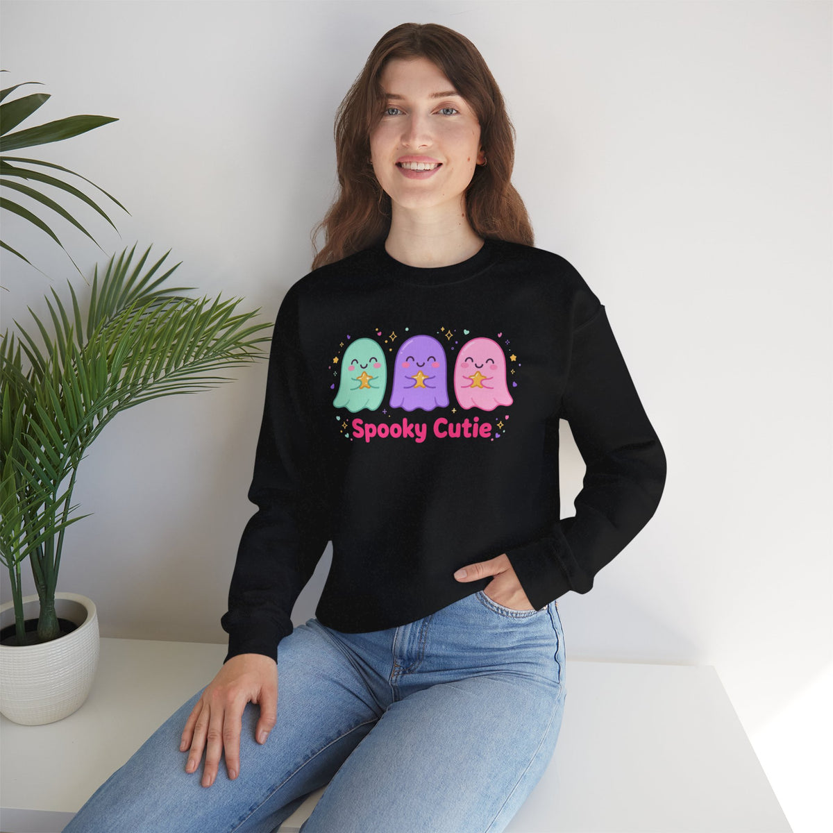 Spooky Cutie Sweatshirt | Cute Pastel Halloween Ghost Crewneck