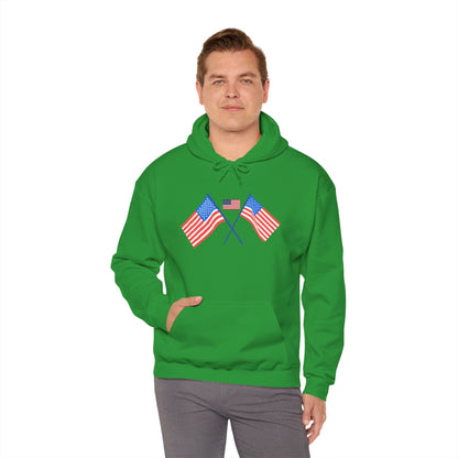 Men's Patriotic Hoodie - Double American Flag Graphic