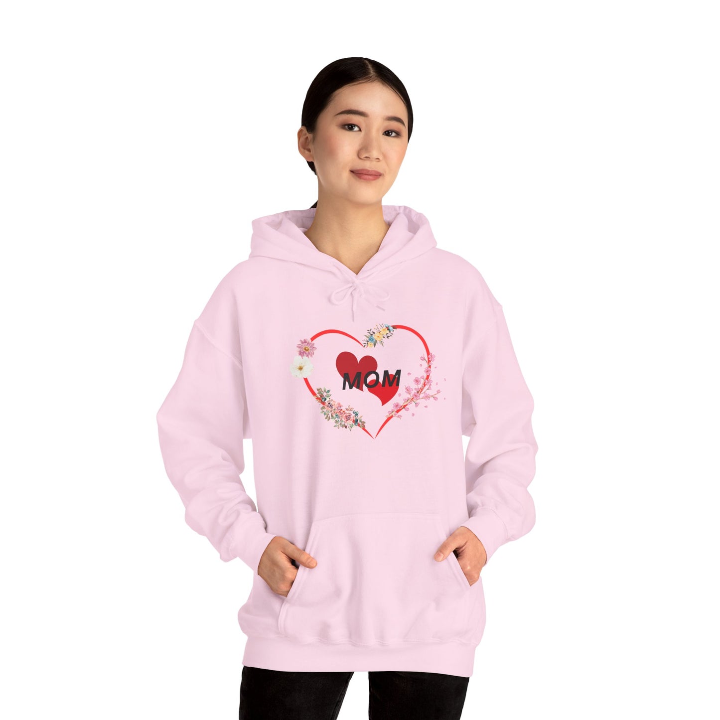 Mom Love Hoodie - Floral Heart Design - Perfect Gift for Mother's Day