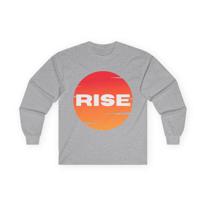 Sunrise RISE Long Sleeve Tee - Motivational Unisex Cotton Shirt for Inspiration