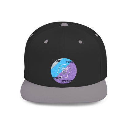 Shop the Motivational Strength Snapback – flat bill adjustable hat for men & women. Perfect streetwear and inspirational gift.