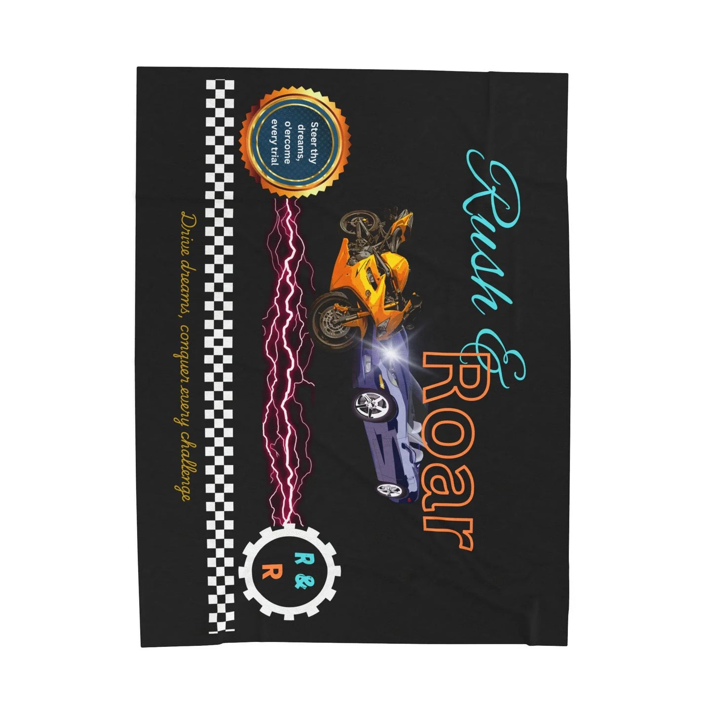 Racing Velveteen Plush Blanket - Cozy Throw For Car Lovers and Kids Rooms - RizQ Life 