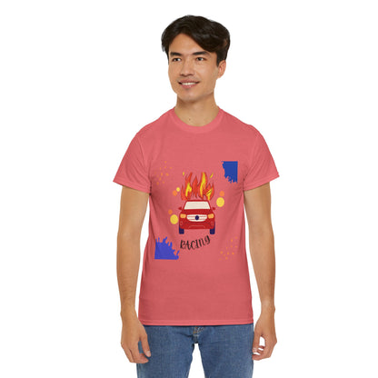 تي شيرت سباقات جرافيكي للجنسين - تي شيرت سباقات سيارات من القطن الثقيل للرجال والنساء، تي شيرت كاجوال لمشجعي رياضة السيارات، بأكمام قصيرة، مقاسات S-5XL