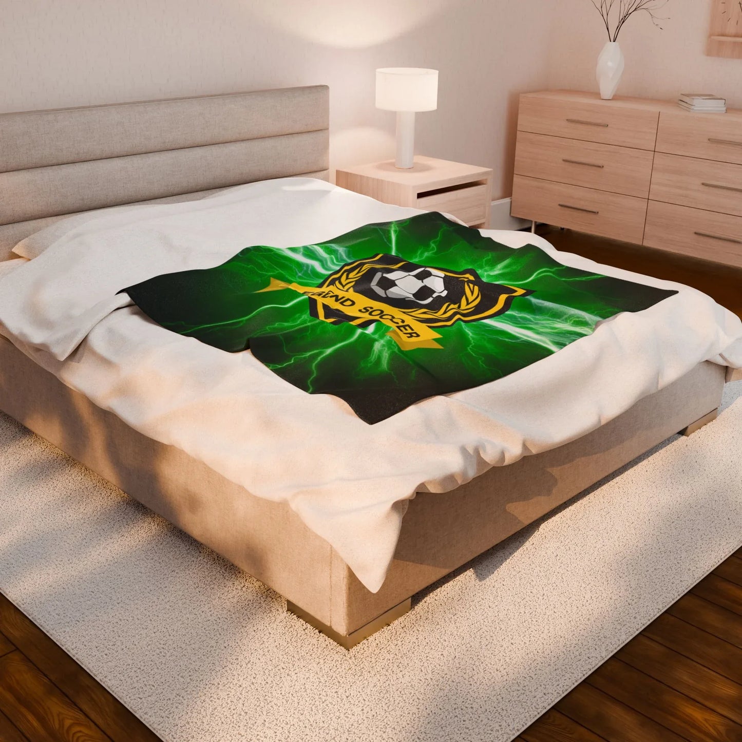 Soccer Legend Plush Blanket | Soft Throw for Sports Fans, Cozy Decor, Gift for Athletes, Soccer-themed Home, Kids Room - RizQ Life 