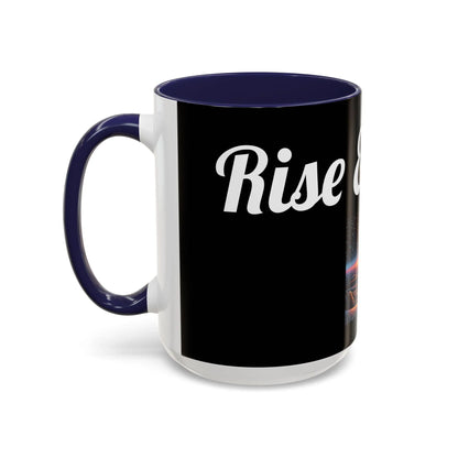 Rise & Shine Accent Coffee Mug - Motivational Black Mug for Morning Boost - RizQ Life 